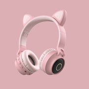 "Faltbares LED Licht Katzenohr Bluetooth 5.0 Kopfhörer - Kabelloses, Tragbares Headset mit Mikrofon - Ideal Geschenk für Kinder"