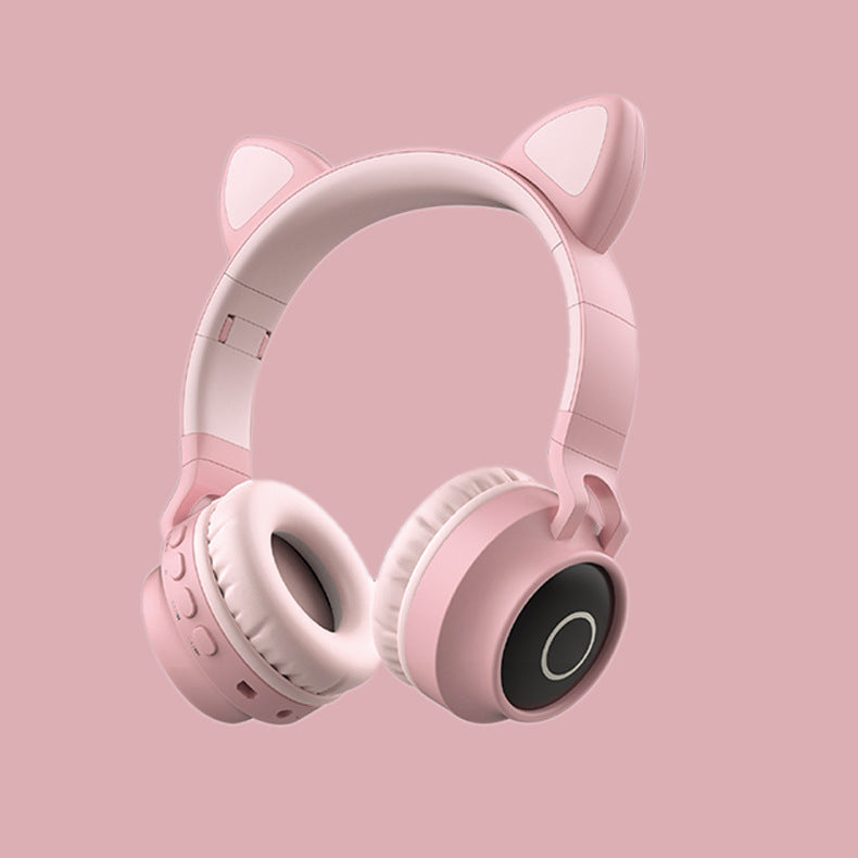 "Faltbares LED Licht Katzenohr Bluetooth 5.0 Kopfhörer - Kabelloses, Tragbares Headset mit Mikrofon - Ideal Geschenk für Kinder"