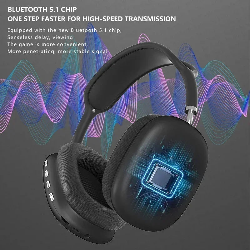 "P9 Drahtloses Bluetooth Headset für Outdoor-Sport & Gaming - Geräuschunterdrückende Ohrhörer mit Mikrofon"