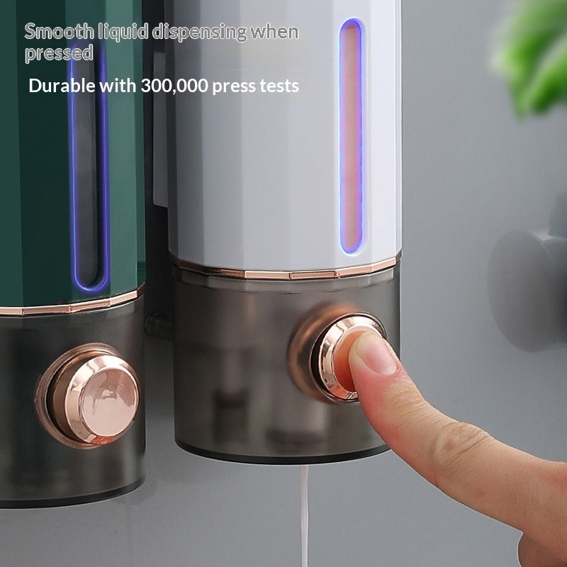 "Lochfreier Seifenspender zur Wandmontage für Heim-Badezimmer - Luxuslichtdesign, Druckknopffunktion, in Weiß, Dunkelgrün und Creme erhältlich"