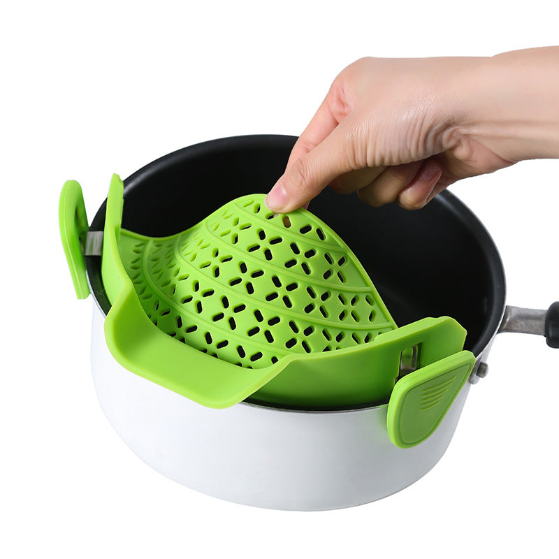 "Multifunktionale Küchenhelfer: Silikon-Topf-Seitenablaufstopper in Modernem Minimalistischem Design"