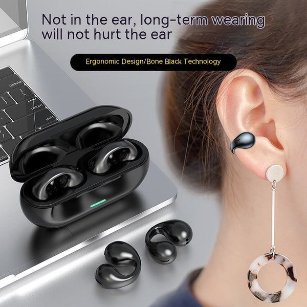 "Premium TWS Bluetooth 5.3 Headset - Komfortables Tragen, Nicht im Ohr, Sportliches Knochenleitung, Wasserdicht & Unterstützt Musik - Schwarz/Weiß"