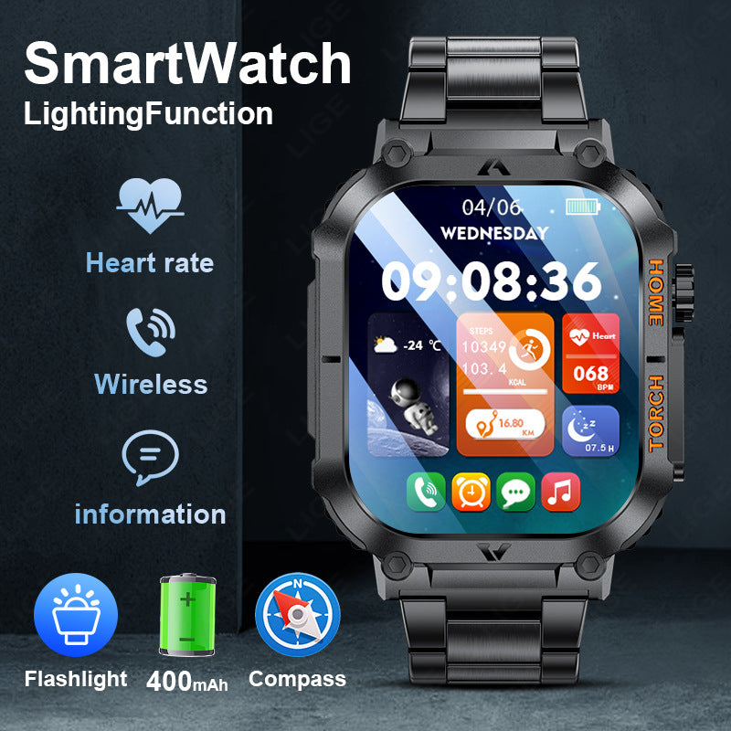 "Multifunktionaler Gesundheitsmonitoring Smartwatch - Blutdruckmessung, Herzfrequenz, Schlafüberwachung und mehr - Wasserdicht und Bluetooth-fähig"