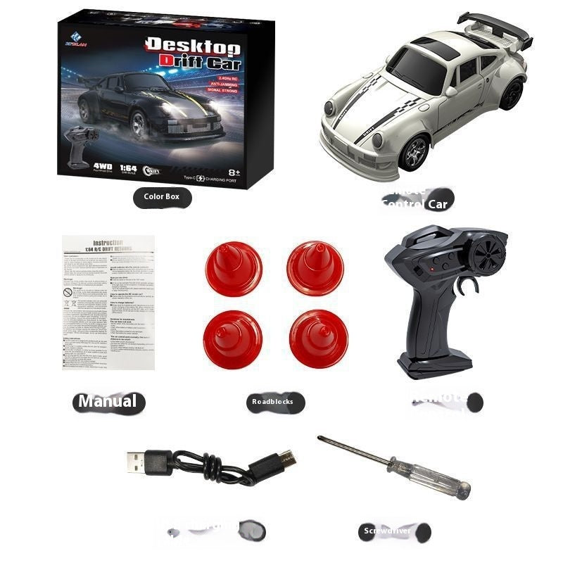 "Mini RC Ferngesteuertes Drift-Auto mit Vierradantrieb - Interaktives Spielzeug für Gehirntraining, Verfügbar in Schwarz, Weiß, Rot und Blau"