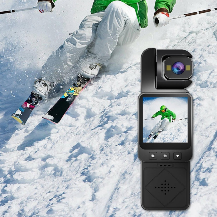 "Tragbare Handkamera für Sport und Outdoor - Robust, Kompakt, in Schwarz & Silber"