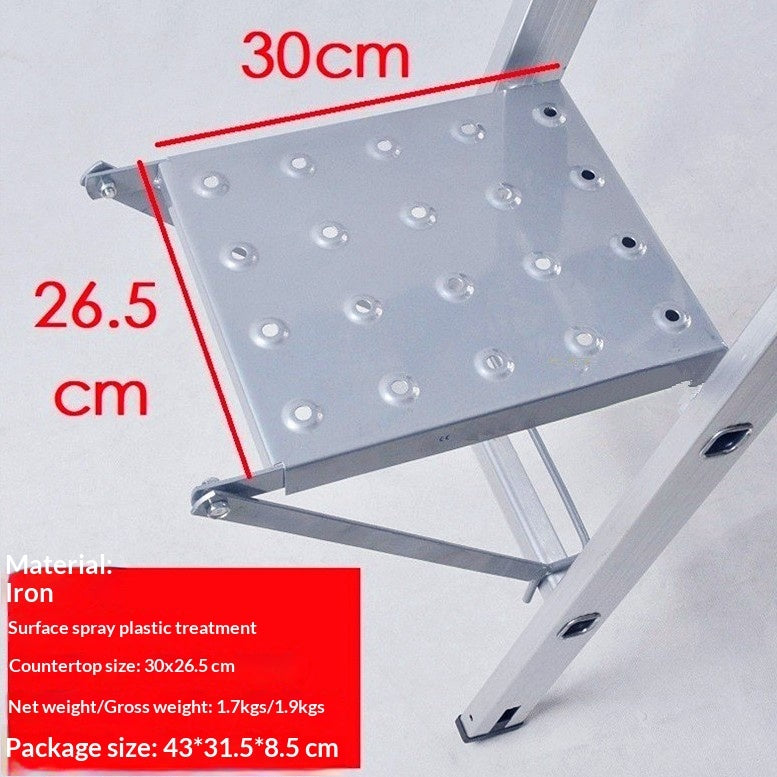 "Robuste Aluminiumlegierung Teleskop-Leiterzubehör: Dreieckige Arbeitsplattform im modernen minimalistischen Stil - Silber oder Schwarz"