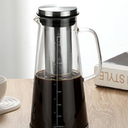 "Hochwertige Hochborosilikatglas Cold Brew Teekanne - Für Aromatischen Kaffee & Eistee"