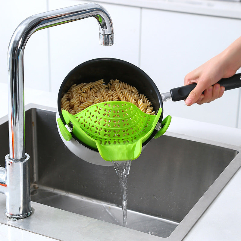 "Multifunktionale Küchenhelfer: Silikon-Topf-Seitenablaufstopper in Modernem Minimalistischem Design"
