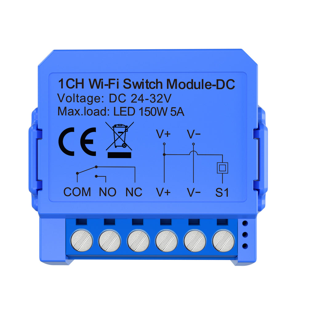 "Intelligentes Graffiti WIFI Modul mit Zero Kontakt Trockenkontakt - Niederspannung, Blau, 39x39x19.4mm, Smart Serie, 220-240V"