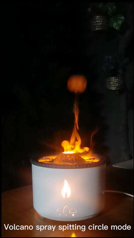 "Kreativer Ultraschall Aroma-Diffusor mit Vulkan & Quallen-Lichteffekten - Luftbefeuchter für Entspannung und Wohlbefinden"