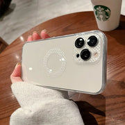 "Robustes Strass-Label Handyhülle: Sturzsicher, Schlicht und Stilvoll, Kompatibel mit iPhone14, Pro und Pro Max - Verschiedene Farben erhältlich"
