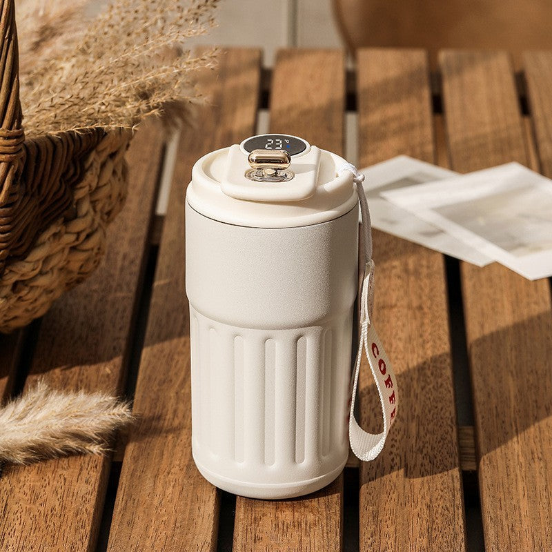 "Intelligente Digitale Thermosflasche - Tragbarer Edelstahl-Kaffeebecher, Auto-Isolierbecher, Vakuum-Flasche, 450ml Kapazität, Hitze- und Kältebeständig"