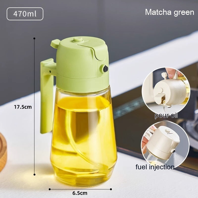Zwei-in-Eins-Glas Öler - Automatische Pressung mit großer Kapazität Sprühöl-Dispenser Flasche