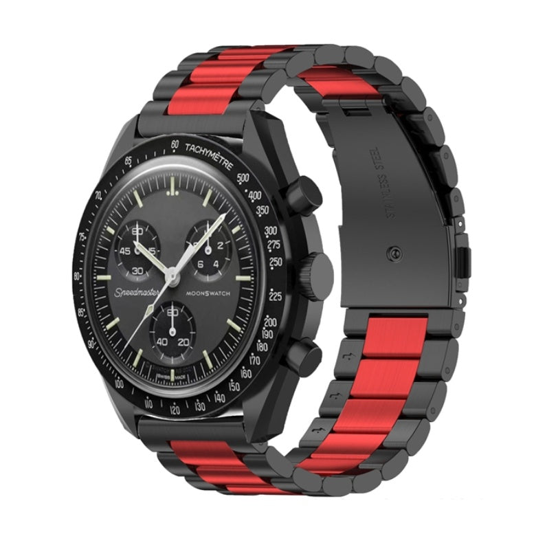 "Vielseitige Edelstahl Armbanduhr mit Drei-Perlen-Stahlband in Verschiedenen Farben - 20mm Interface Größe"