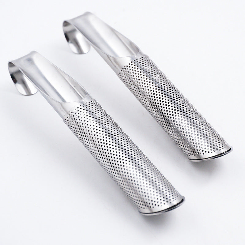 "Modernes Edelstahl Tee-Sieb 304, Rohrform Hängend, Einfaches Design, Silber - 15x2x2cm"
