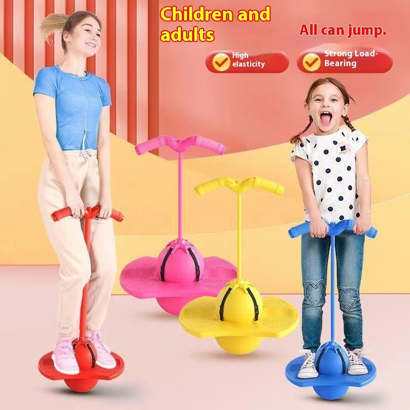"Fitness Jumping Ball für Kinder & Erwachsene - Balance-Training Spielzeug, Robust & Elastisch, Leuchtende Farben, Griff-Varianten Verfügbar"