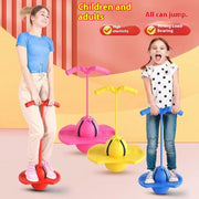 "Fitness Jumping Ball für Kinder & Erwachsene - Balance-Training Spielzeug, Robust & Elastisch, Leuchtende Farben, Griff-Varianten Verfügbar"