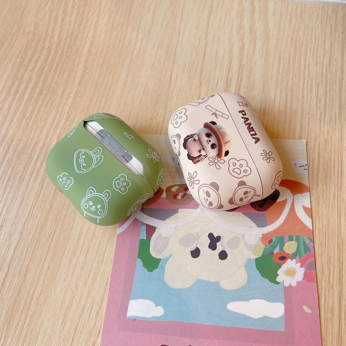"Schutzhülle für Airpods der 2. Generation, Karikatur-Tierdesign, Frosted Wasser Aufkleber, Mehrzweck & tragbar"