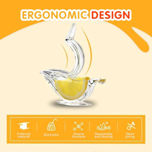 "Ergonomisches Acryl Zitronenpresse - Elegantes Vogel Design, Umweltfreundlich und Einfach zu Reinigen Küchenhelfer"