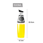 "Premium 500ml Ölflasche aus Hochweißglas, Messbar & Küchengeeignet - Unterschiedliche Designs in Rot erhältlich"