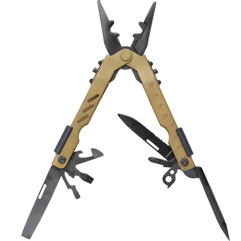"Multifunktions-Teleskopzange PA01P in Wüstentarnfarbe - Tragbar & Leichtgewichtig, Aus SS420 Werkzeugstahl, Ideal für Notfälle im Freien"