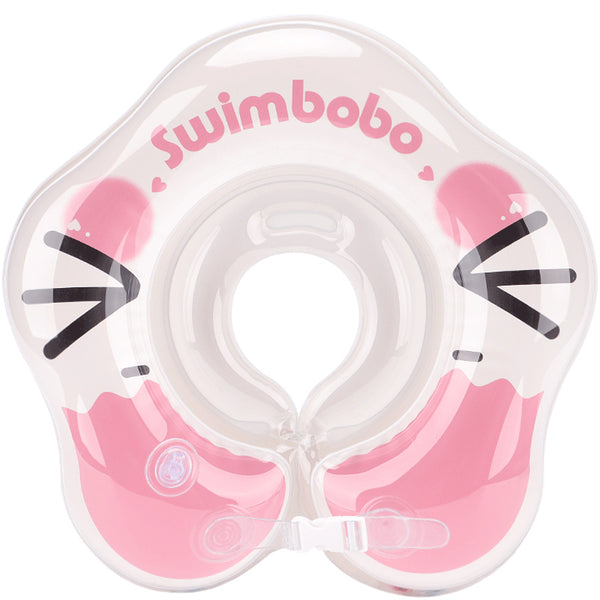 "Sicherer Baby Schwimmring mit Halsring, aufblasbar, für Neugeborene 0-8 Monate, Blau & Rosa"