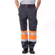 "Reflektierende Outdoor-Arbeitshose für Baustellen und Dockarbeiten - Maximale Sichtbarkeit in Leuchtendem Gelb oder Orange"