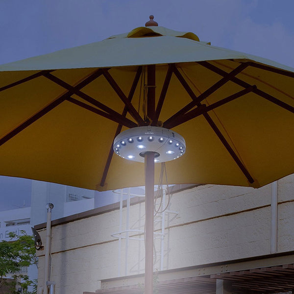 "LED Sonnenschirmleuchte, 5W, Amerikanisches Dorf-Stil, ABS+Hardware Gehäuse, Marmor Schatten, für Garten & Strand"