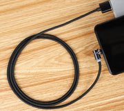 "360 Grad Drehbares Magnetisches LED Ladekabel - USB & USB Typ-C - Schnellladung, Datenübertragung und Smartphone-Schutz"