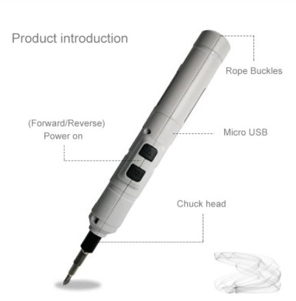 "Wiederaufladbarer Mini Elektroschrauber - Lithium Technologie, 3.6V Leistung, Komplettset mit USB-Kabel und Bits"
