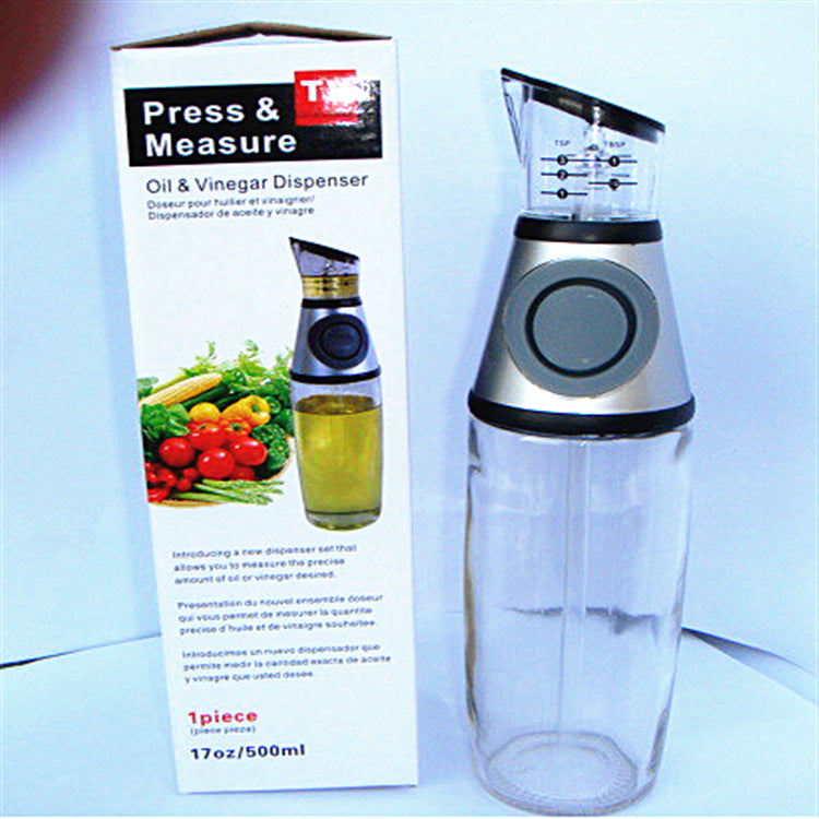 "Premium 500ml Ölflasche aus Hochweißglas, Messbar & Küchengeeignet - Unterschiedliche Designs in Rot erhältlich"