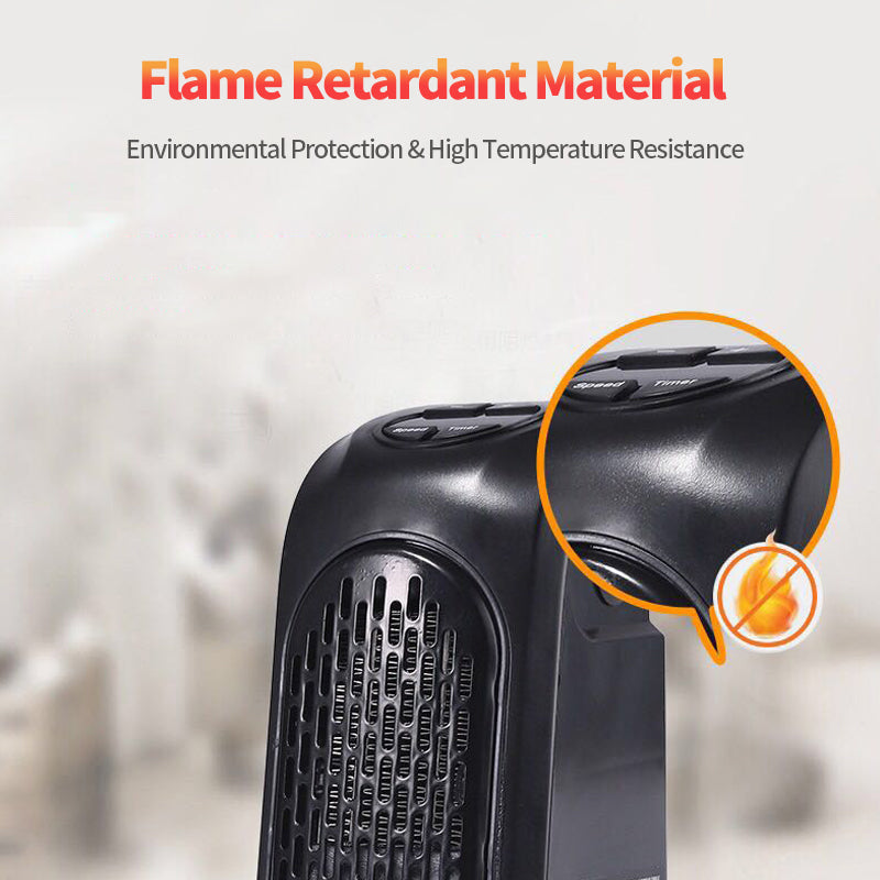"Tragbarer Mini Keramik Heizlüfter für Zuhause und Büro, Elektrischer Raumluft Heizer mit einstellbarer Temperatur, Timing-Funktion und drehbarem EU-Stecker"
