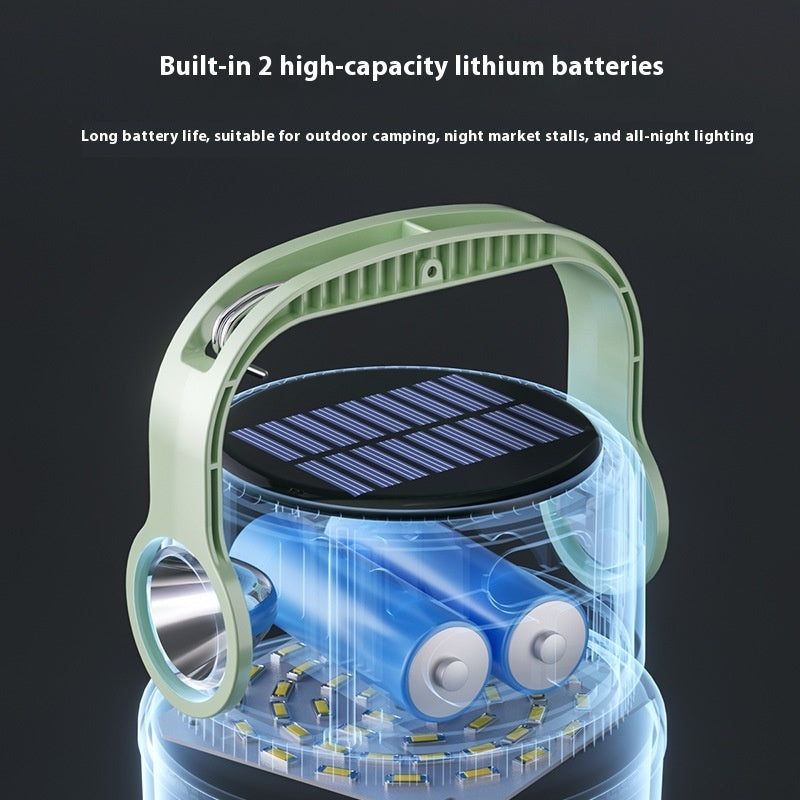 "Solarbetriebene Mehrfach-Modus Camping Laterne - Verstellbare, Tragbare und Aufladbare Outdoor Lampe mit Notfall-Funktion"