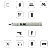 "Wiederaufladbarer Mini Elektroschrauber - Lithium Technologie, 3.6V Leistung, Komplettset mit USB-Kabel und Bits"