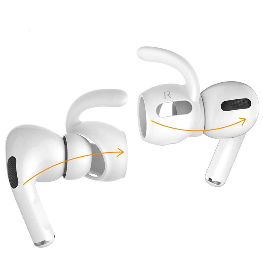 "Sportliche Anti-Drop Ohrpolster Kompatibel mit Apple Airpods 3. Generation - Inklusive Silikon Tasche und 3 Paar Earmuffs - Perlweiß oder Magisch Schwarz"