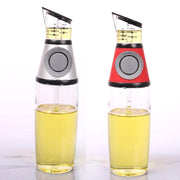 "Premium 500ml Ölflasche aus Hochweißglas, Messbar & Küchengeeignet - Unterschiedliche Designs in Rot erhältlich"