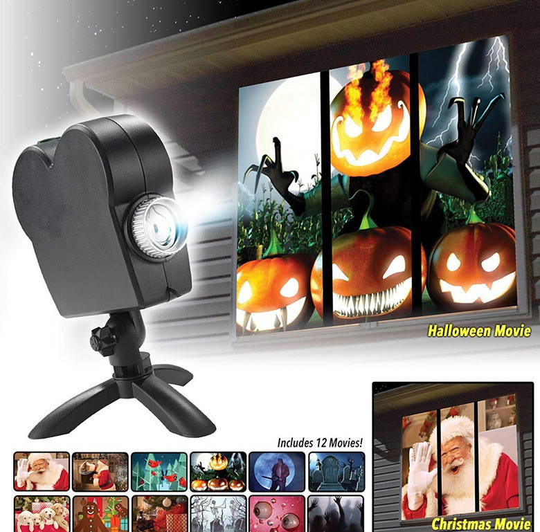 "Hochwertiger Halloween & Weihnachten Laserprojektor - 12 Filme, Innen- und Außenbereich, Perfekte Hausdeko für die Feiertage"