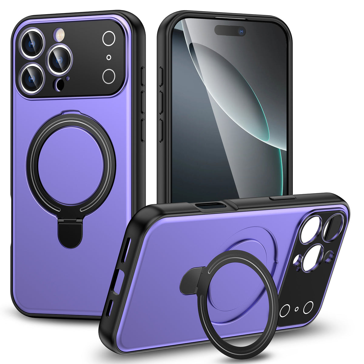 "Großbild-Magnetisches Handyhülle mit Hautähnlicher Oberfläche, Ständer und Stoßfestem Design - Kompatibel mit iPhone"