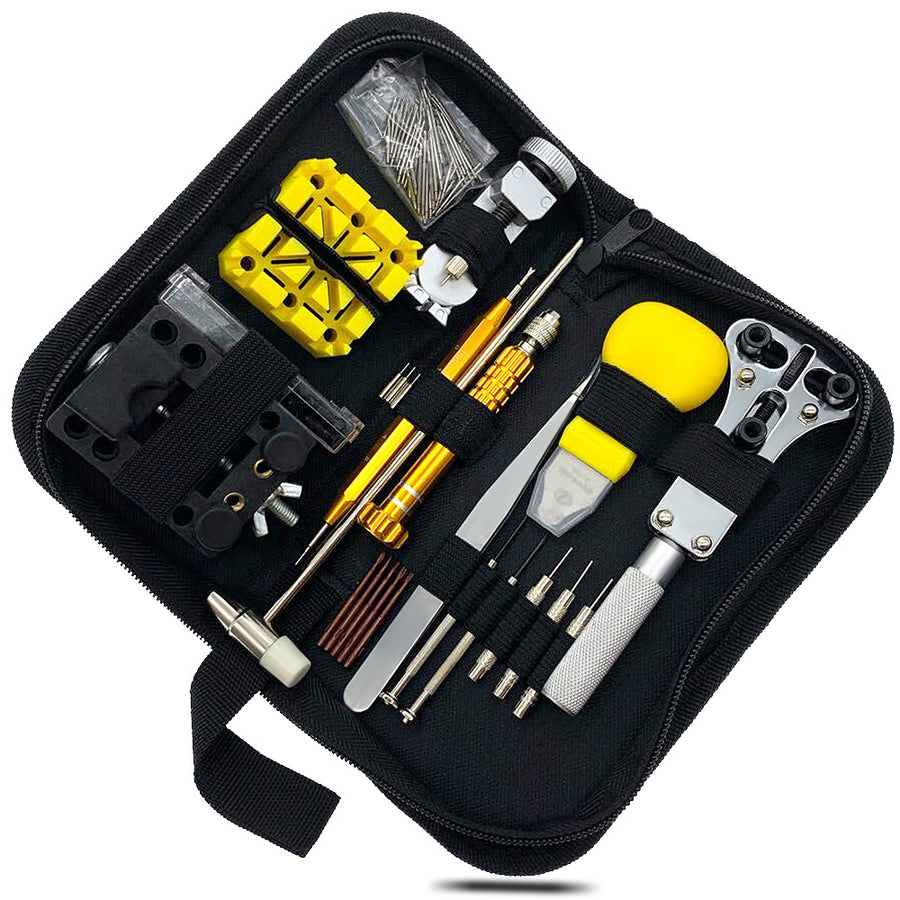 "Professionelles 148-teiliges Uhrenreparatur-Set - Goldene, Blaue und Schwarze Handdiamanten - Legierter Stahl - Ideal für den Haushalt"