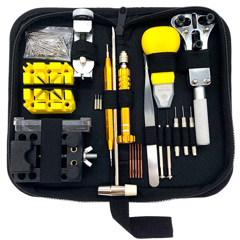 "Professionelles 148-teiliges Uhrenreparatur-Set - Goldene, Blaue und Schwarze Handdiamanten - Legierter Stahl - Ideal für den Haushalt"