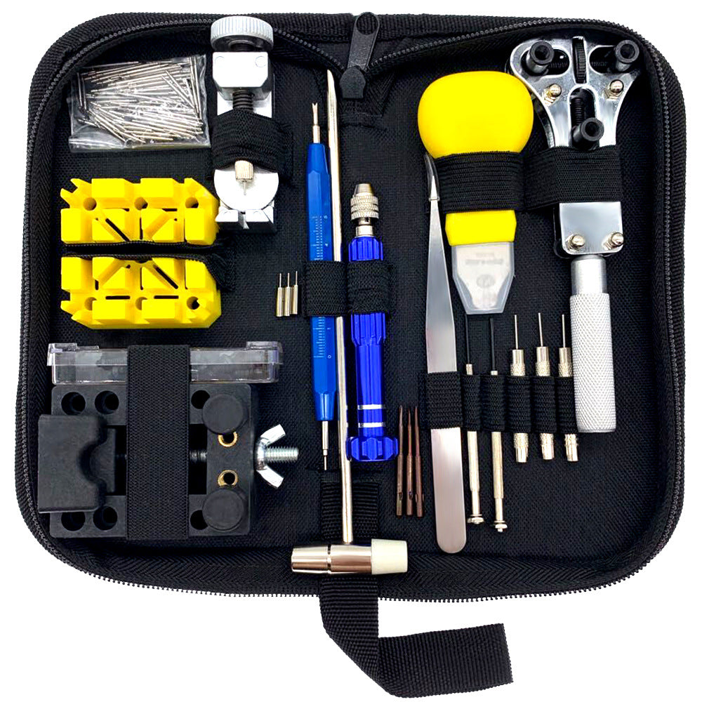 "Professionelles 148-teiliges Uhrenreparatur-Set - Goldene, Blaue und Schwarze Handdiamanten - Legierter Stahl - Ideal für den Haushalt"