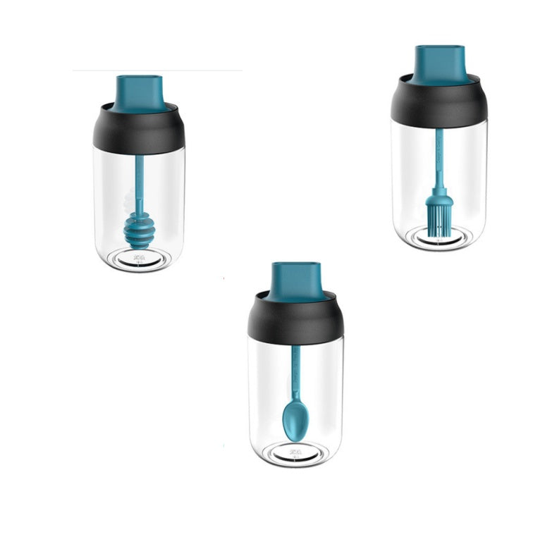 "Hochwertiges Airo Gewürzglas 250ml mit Löffel und Deckel - Premium Küchenhelfer in Schwarz, Blau und Schwarz"