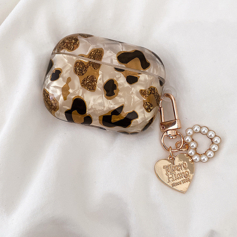 Compatible with Apple, Shell Yellow Leopard Print Airpods Pro Case For Apple Headphone Case Soft Shell