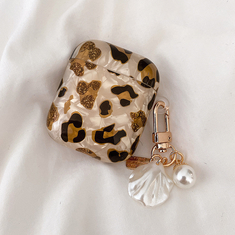 Compatible with Apple, Shell Yellow Leopard Print Airpods Pro Case For Apple Headphone Case Soft Shell