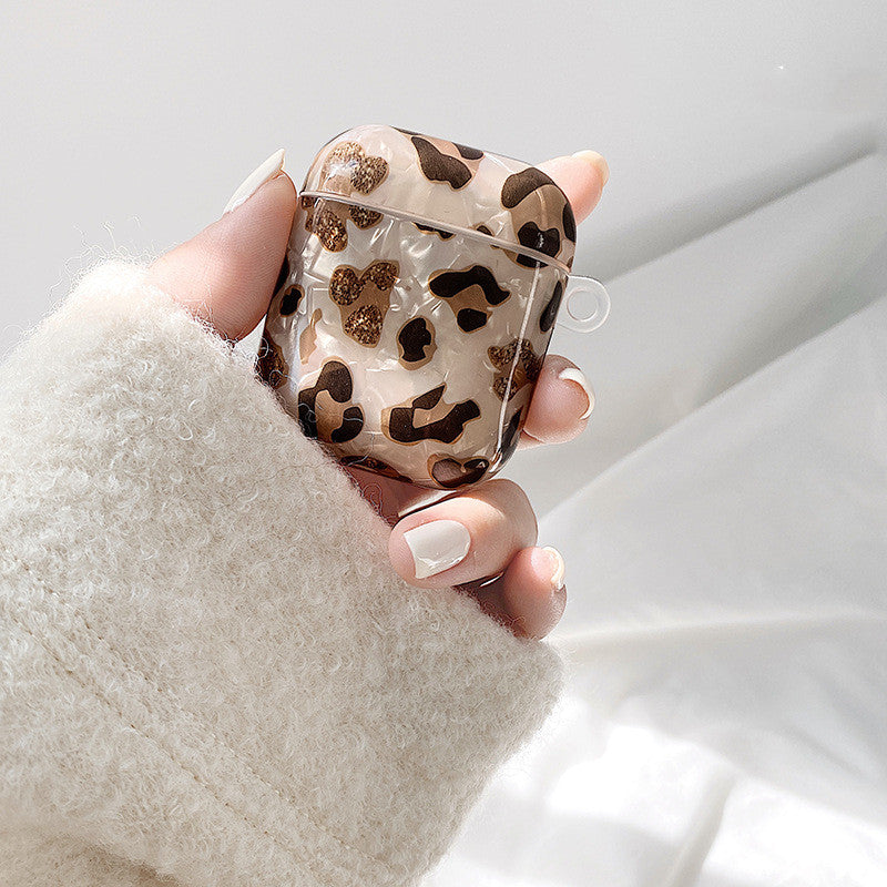 Compatible with Apple, Shell Yellow Leopard Print Airpods Pro Case For Apple Headphone Case Soft Shell