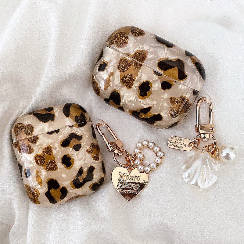 Compatible with Apple, Shell Yellow Leopard Print Airpods Pro Case For Apple Headphone Case Soft Shell