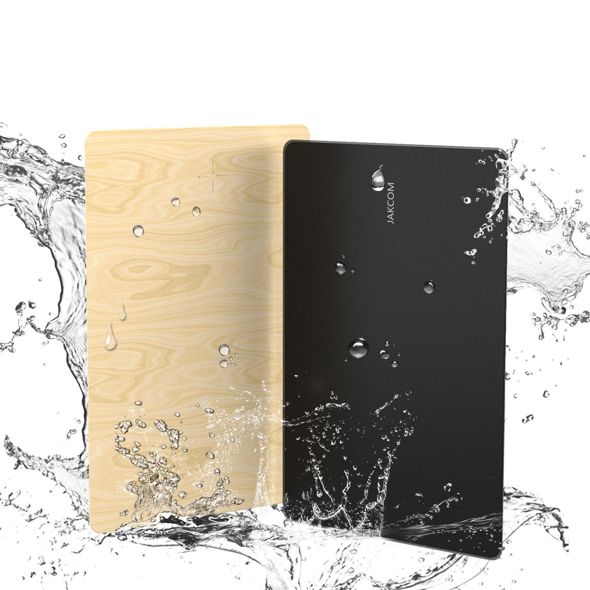 "Schnellladende Drahtlose Ladestation Mauspad, Kompatibel mit Android & Apple, Xiaomi Smart, USB-Anschluss, Schwarz/Holzoptik"