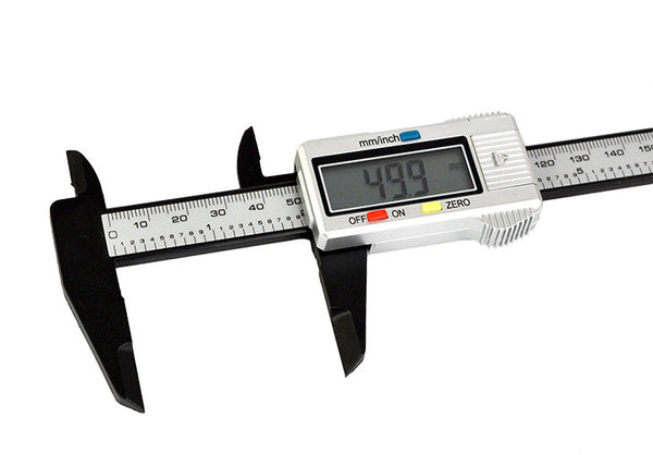 "Digitaler Tiefenmessschieber mit Elektronischer Anzeige, 150mm Messbereich, Hochpräzises Edelstahl-Mikrometer, Kohlefaser-Kaliber - Inklusive LCD-Display und Verpackung"
