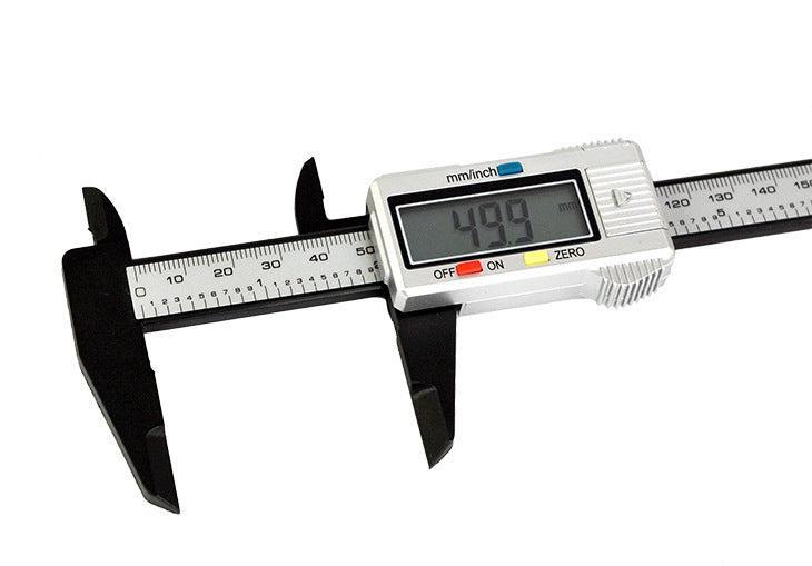"Digitaler Tiefenmessschieber mit Elektronischer Anzeige, 150mm Messbereich, Hochpräzises Edelstahl-Mikrometer, Kohlefaser-Kaliber - Inklusive LCD-Display und Verpackung"