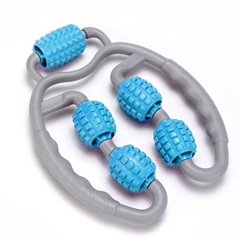 "U-Form Triggerpunkt Massage Roller - Ganzkörper Massagewerkzeug für Arme, Beine, Nacken - 4-Rad Fitnessgerät für Sport, Tanz & Gesundheitsmassage"
